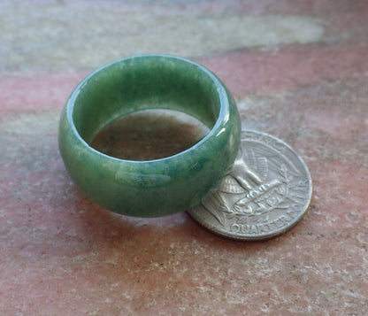 Certified Green Burma 100% Natural A JADE Jadeite Circle RING USA. 14.5 戒指 574869 TN