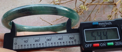 Certified Icy Green Burma 100% Natural A JADE Jadeite Circle Bangle Bracelet 54 mm 手镯 635548  TN
