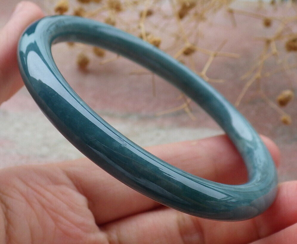Certified Green Burma 100% Natural A JADE Jadeite Circle Bangle Bracelet 57 mm 手镯 636641  TN