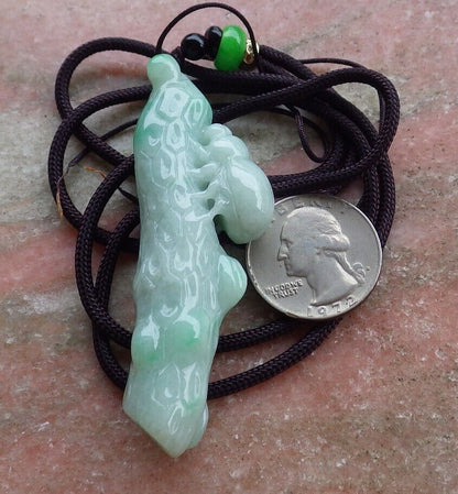Certified Green 100% Natural A Jade jadeite Pendant Beetle Tree Necklace 富甲天下 524950 TN