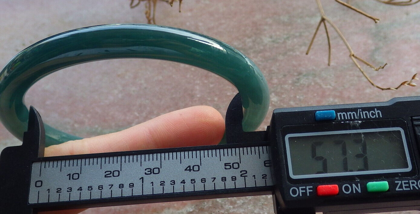 Certified Icy Blue Water Green Burma 100% Natural A JADE Jadeite Circle Bangle Bracelet 57 mm 手镯 634182  TN