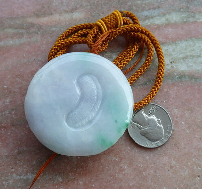Certified Green 100% Natural A Jade jadeite Pendant Dragon Bead Lotus Flower Ruyi Necklace 生意兴隆 521035  TN