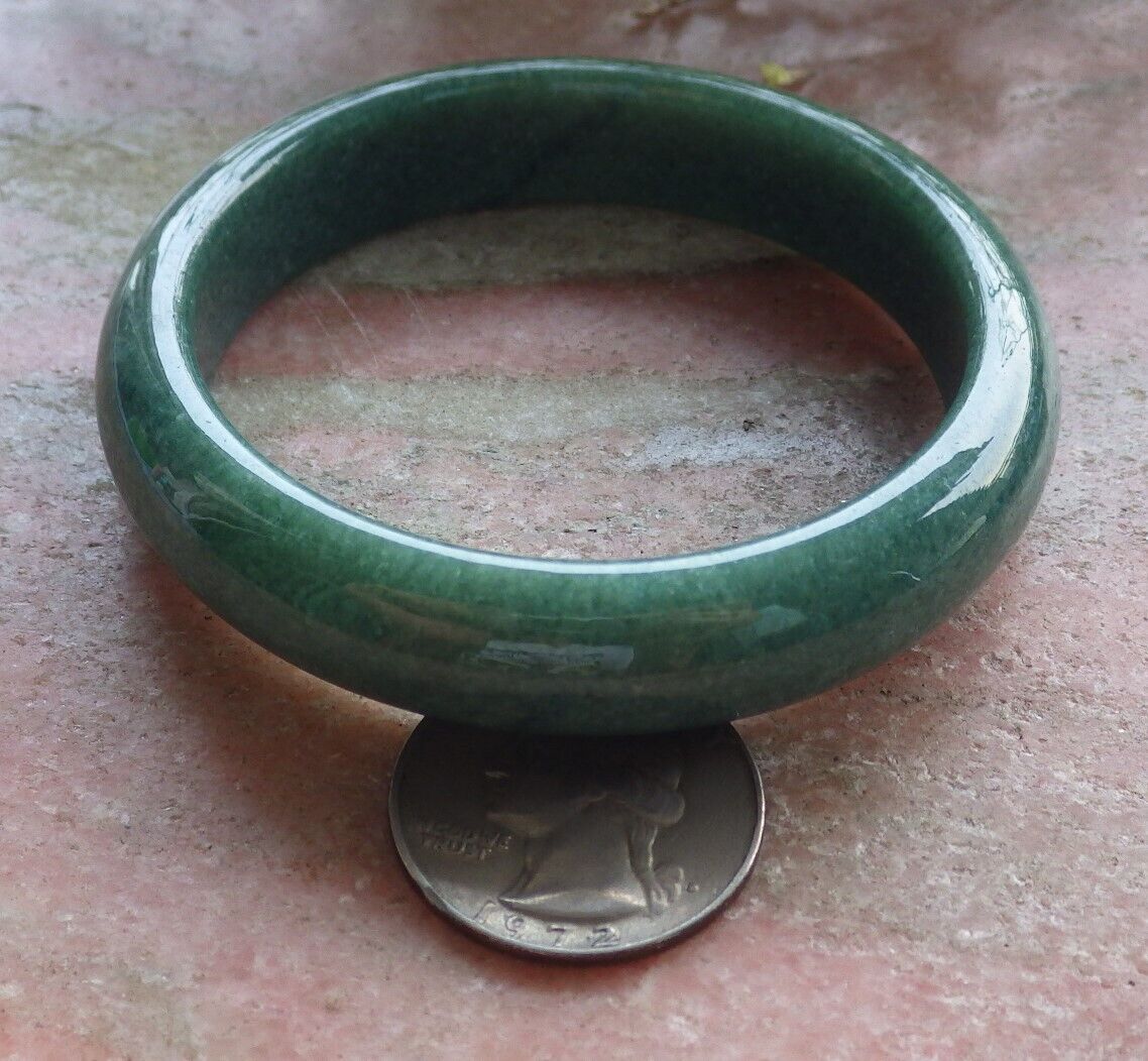 Certified Green Burma 100% Natural A JADE Jadeite Bangle Bracelet 56 mm 手镯 574668 TN
