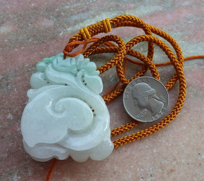 Certified Green Pale Red 100% Natural A Jade jadeite Pendant Mandarin Duck Phoenix Lotus Flower Leaf Ruyi Money Coin Necklace 鸳鸯 521071  TN