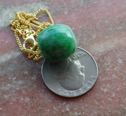 Certified Green Burma 100% Natural A Jade Circle Bead Donut Necklace 路路通 526248  TN