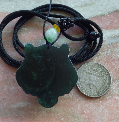 Certified Icy Blue Water Burma 100% Natural A Jade jadeite Pendant Tiger Necklace 虎虎生威 636028  TN