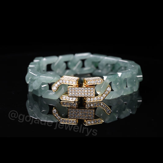 The Hip Hop Jade Bracelet (S925 Silver With Mozambique Diamonds)