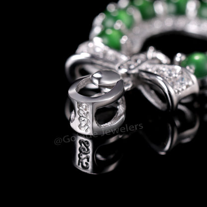 The Green Jadeite 100% Natural Burma Jade Jadeite With Certificated (S925 Silver Buckle)