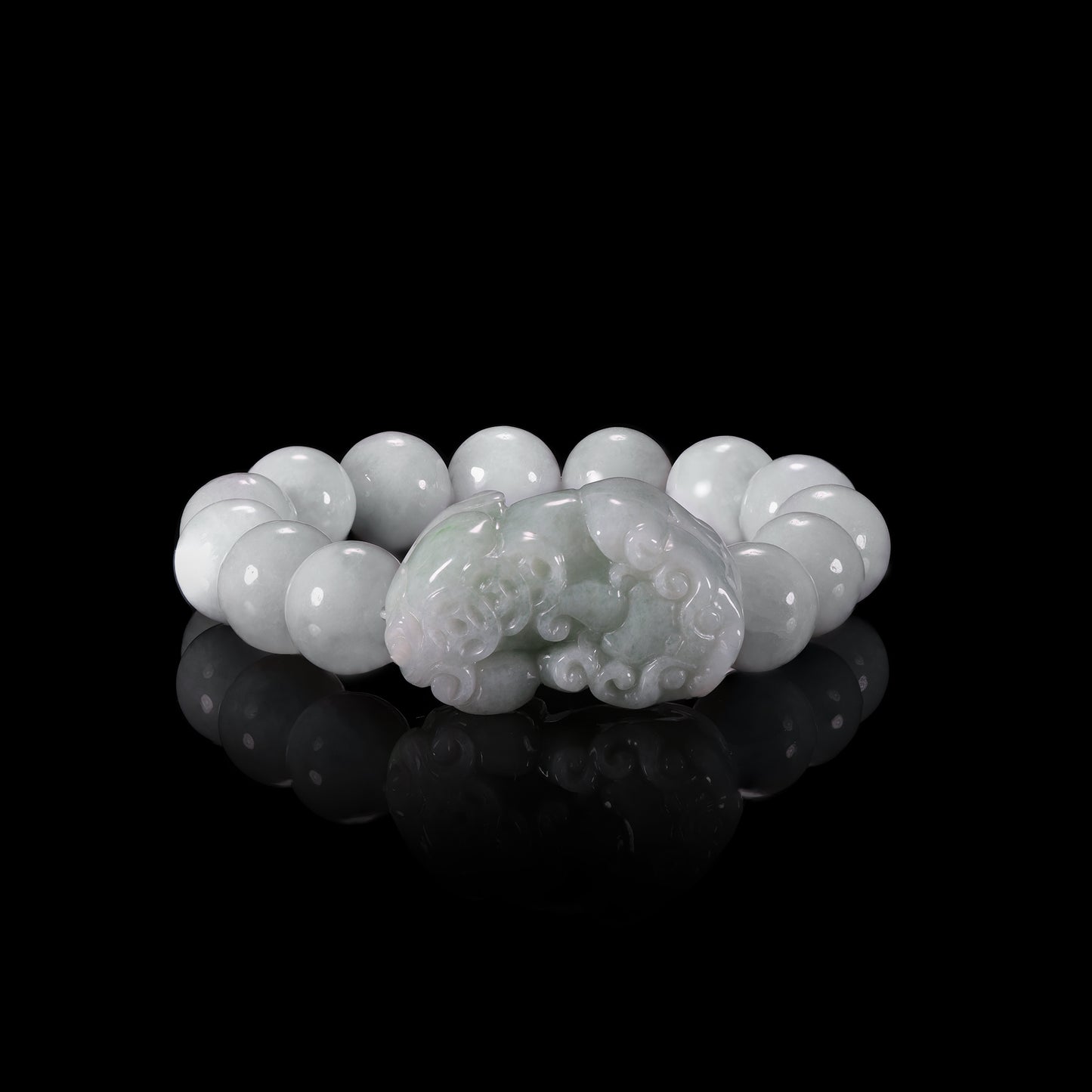 The Pixiu Bead Bracelet 100% Natural Jade Jadeite With Certificated