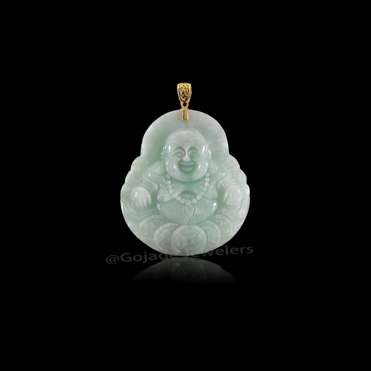 The Buddha Jadeite 100% Natural Burma Jade Jadeite With Certificated (S925 Silver Buckle)