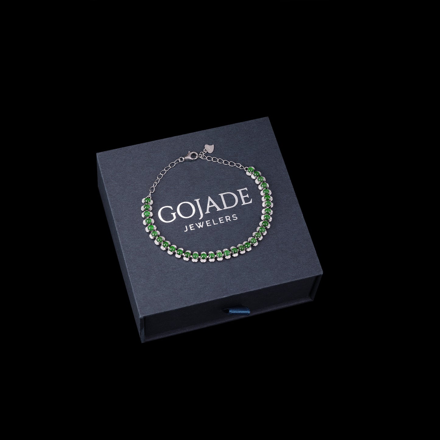 The Green jadeiet Bracelet S925 Silver With Burma Natural jade with Certificate