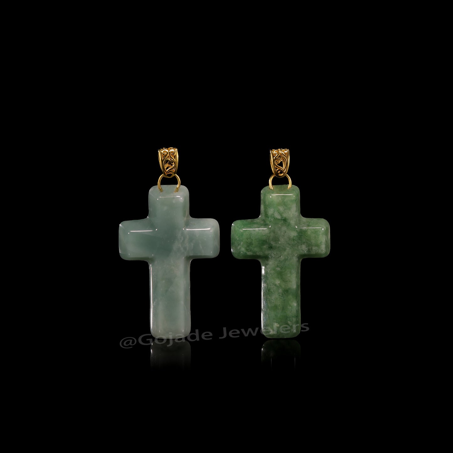 The Cross Jadeite 100% Natural Burma Jade Jadeite With Certificated (S925 Silver Buckle)