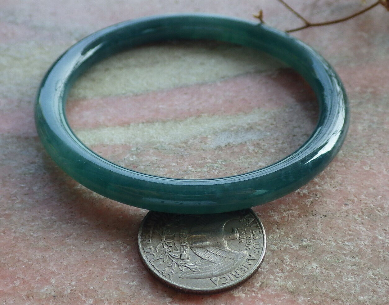 Certified Icy Blue Water Burma 100% Natural A JADE Jadeite Circle Bangle Bracelet 57 mm 手镯 633681  TN