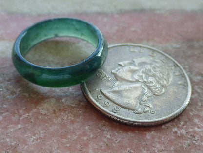 Certified Icy Green Burma 100% Natural A JADE Jadeite Circle RING USA. 6.25 戒指 635808  TN
