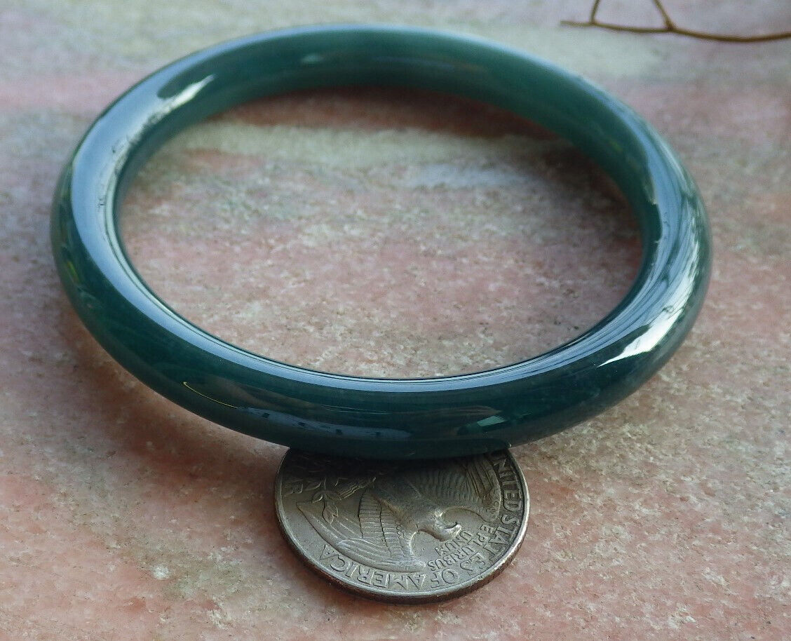 Certified Icy Blue Water Burma 100% Natural A JADE Jadeite Circle Bangle Bracelet 58 mm 手镯 633770  TN