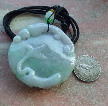 Certified Green Pale Lavender Burma 100% Natural A Jade jadeite Pendant Owl Lotus Flower Ruyi Necklace 猫头鹰 632902  TN