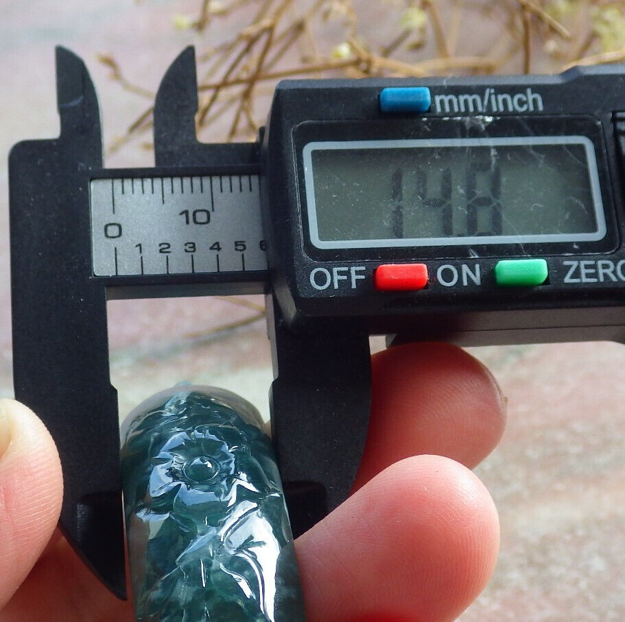 Certified Icy Blue Water Green Burma 100% Natural A JADE Jadeite Phoenix Flower Bangle Bracelet 55 mm 手镯 635126  AS