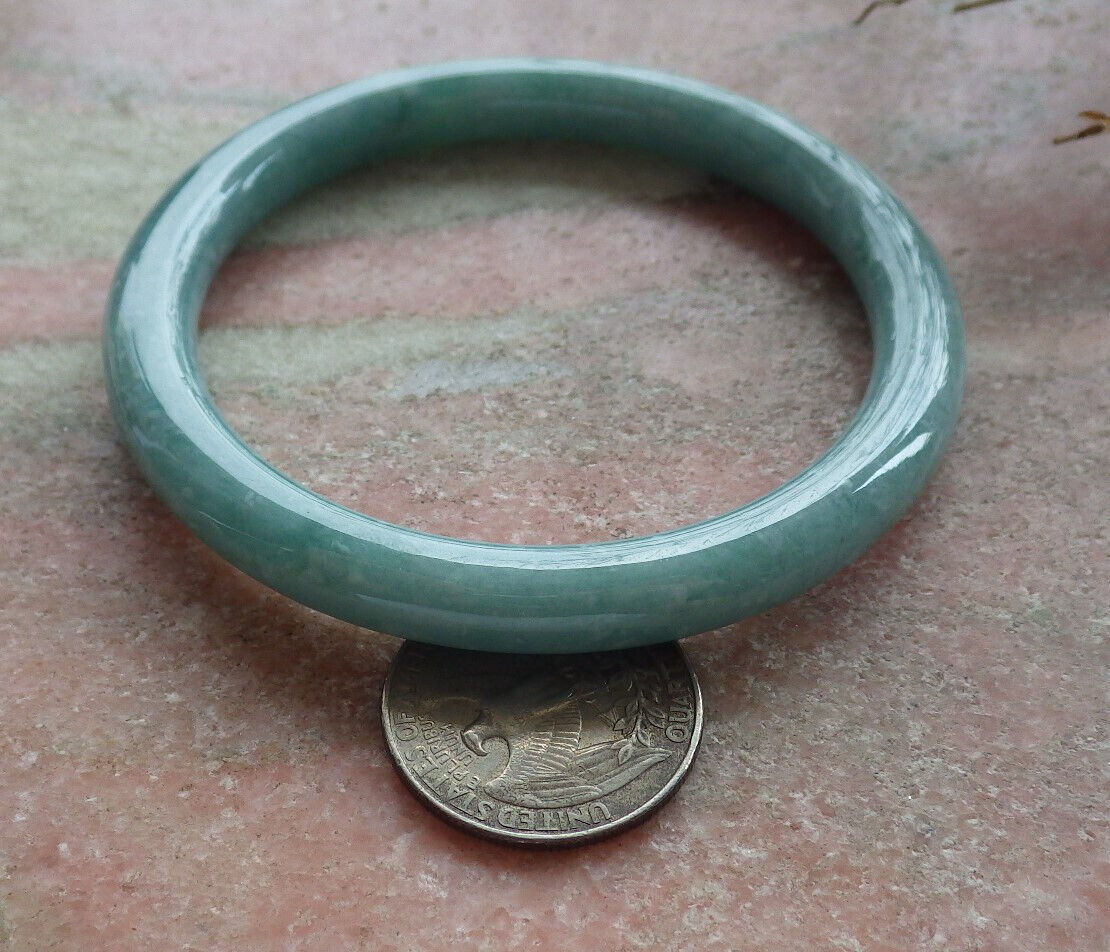 Atestita Verda Birmo 100% Natura A JADO Jadeita Ronda Brakringo 59,3 mm 手镯 633463 TN