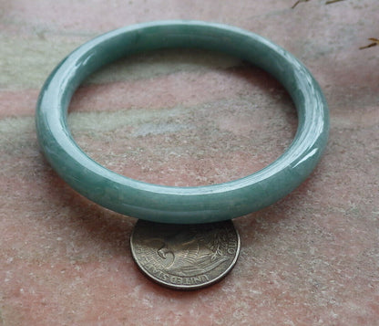 Atestita Verda Birmo 100% Natura A JADO Jadeita Ronda Brakringo 59,3 mm 手镯 633463 TN