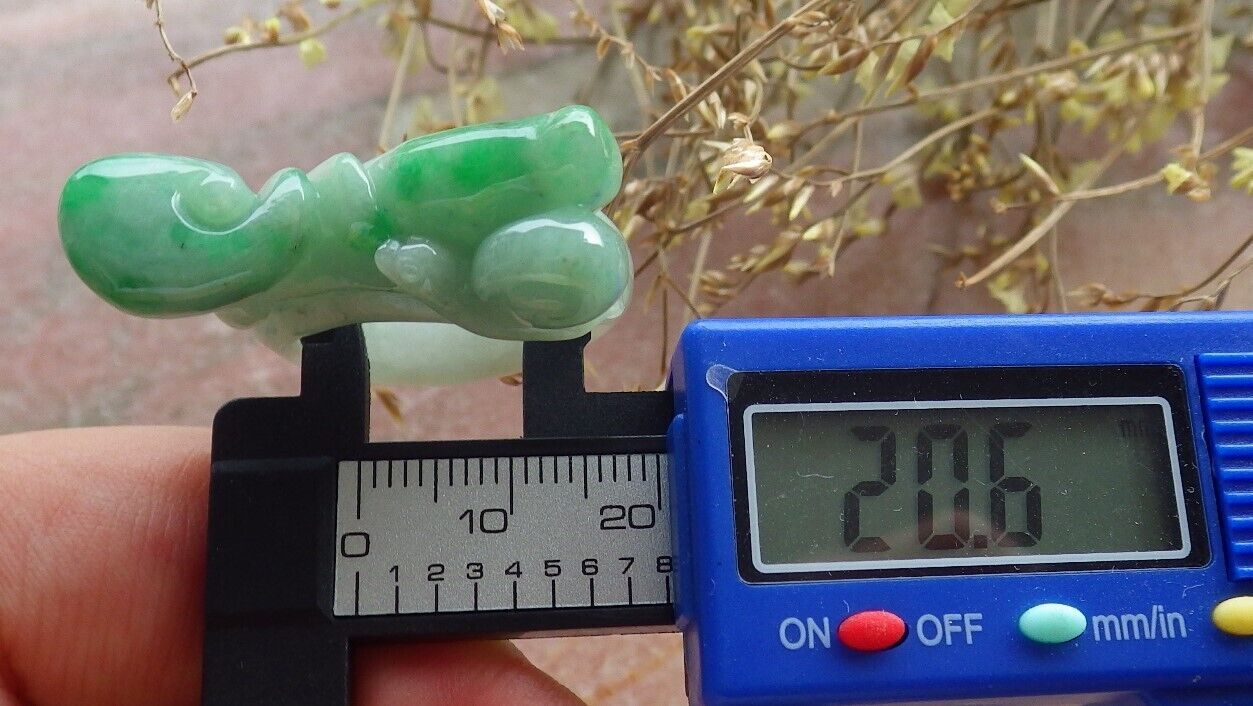 Certified Green Burma 100% Natural A JADE Jadeite Snails Ruyi RING USA. 10.25 花戒指 575124 TN