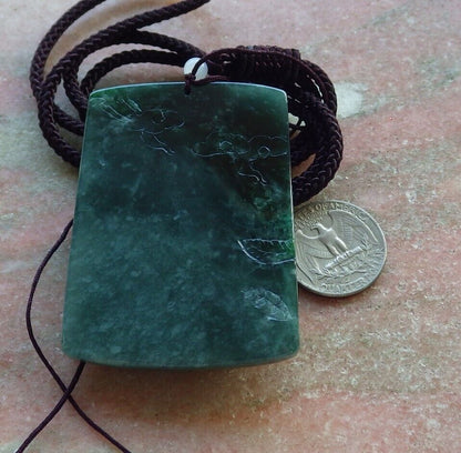 Certified Green Burma 100% Natural A Jade jadeite Pendant Dragon Bead Necklace 生意兴隆 574886 TN