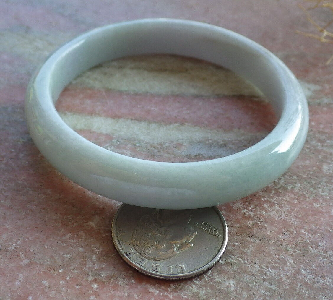 Certified Green Pale Lavender Burma 100% Natural A JADE Jadeite Bangle Bracelet 56 mm 手镯 635744  TN