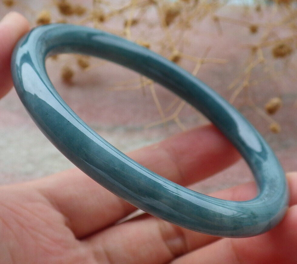 Certified Green Burma 100% Natural A JADE Jadeite Circle Bangle Bracelet 57 mm 手镯 636641  TN