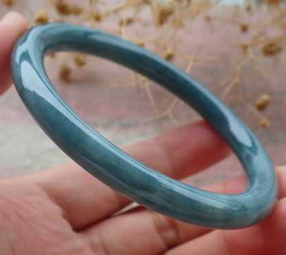 Certified Green Burma 100% Natural A JADE Jadeite Circle Bangle Bracelet 57 mm 手镯 636641  TN