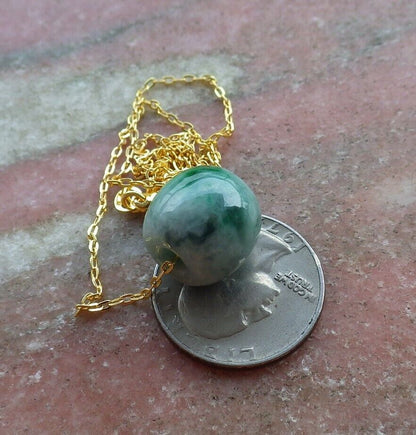 Certified Green Burma 100% Natural A Jade Circle Bead Donut Necklace 路路通 526256  TN