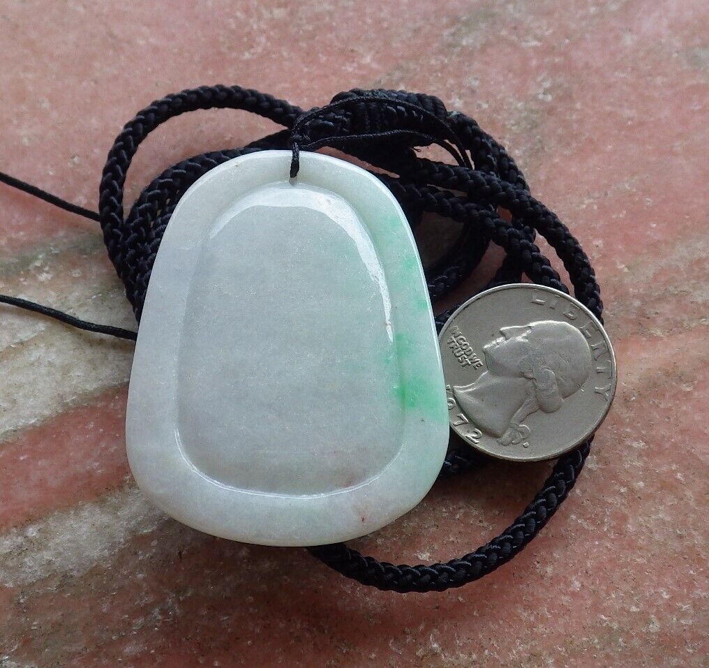 Certified Green 100% Natural A Jade jadeite pendant Dragon Kai Lun Ruyi Coin Necklace 龙 麒麟 525954  TN