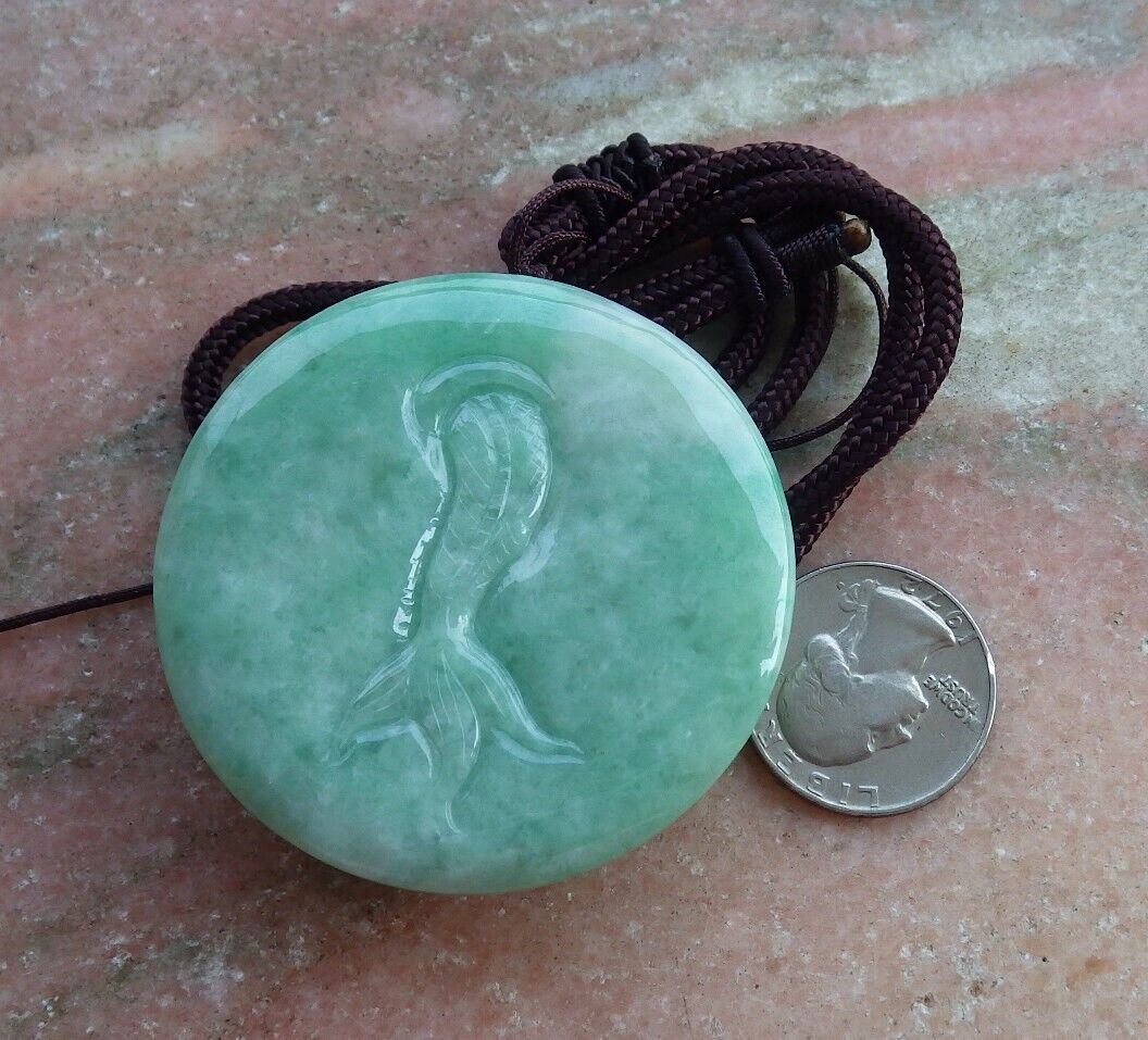 Certified Green 100% Natural A Jade jadeite Pendant Dragon Bead Mouse Rat Necklace 望子成龙 521087  TN