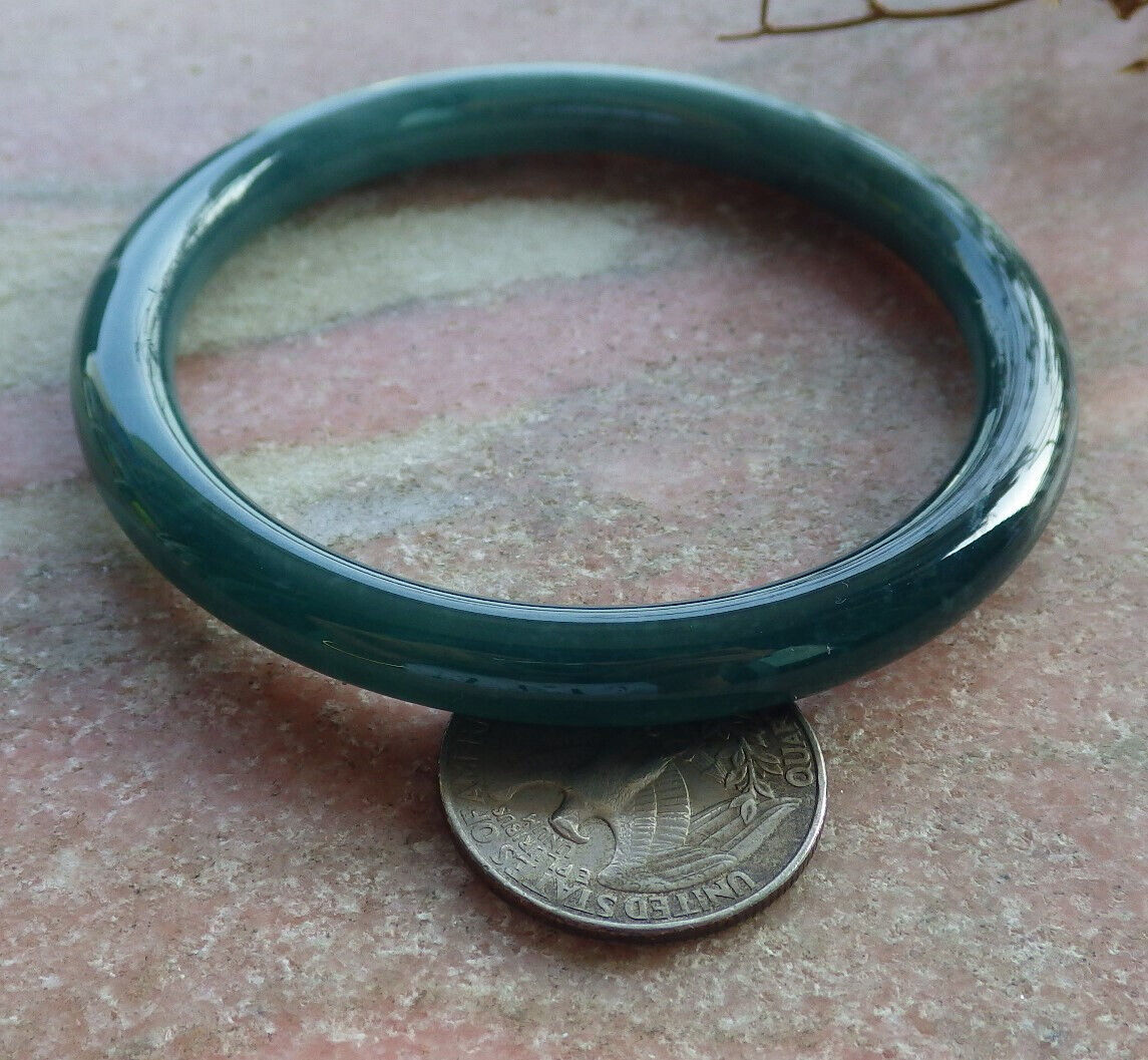 Certified Icy Blue Water Burma 100% Natural A JADE Jadeite Circle Bangle Bracelet 59 mm 手镯 633761  TN