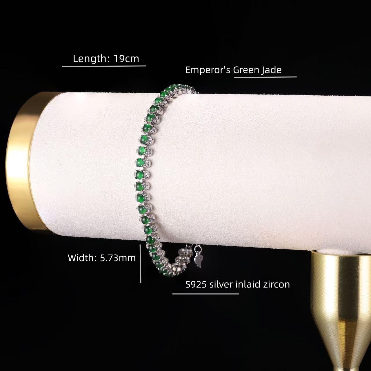 The Green jadeiet Bracelet S925 Silver With Burma Natural jade with Certificate