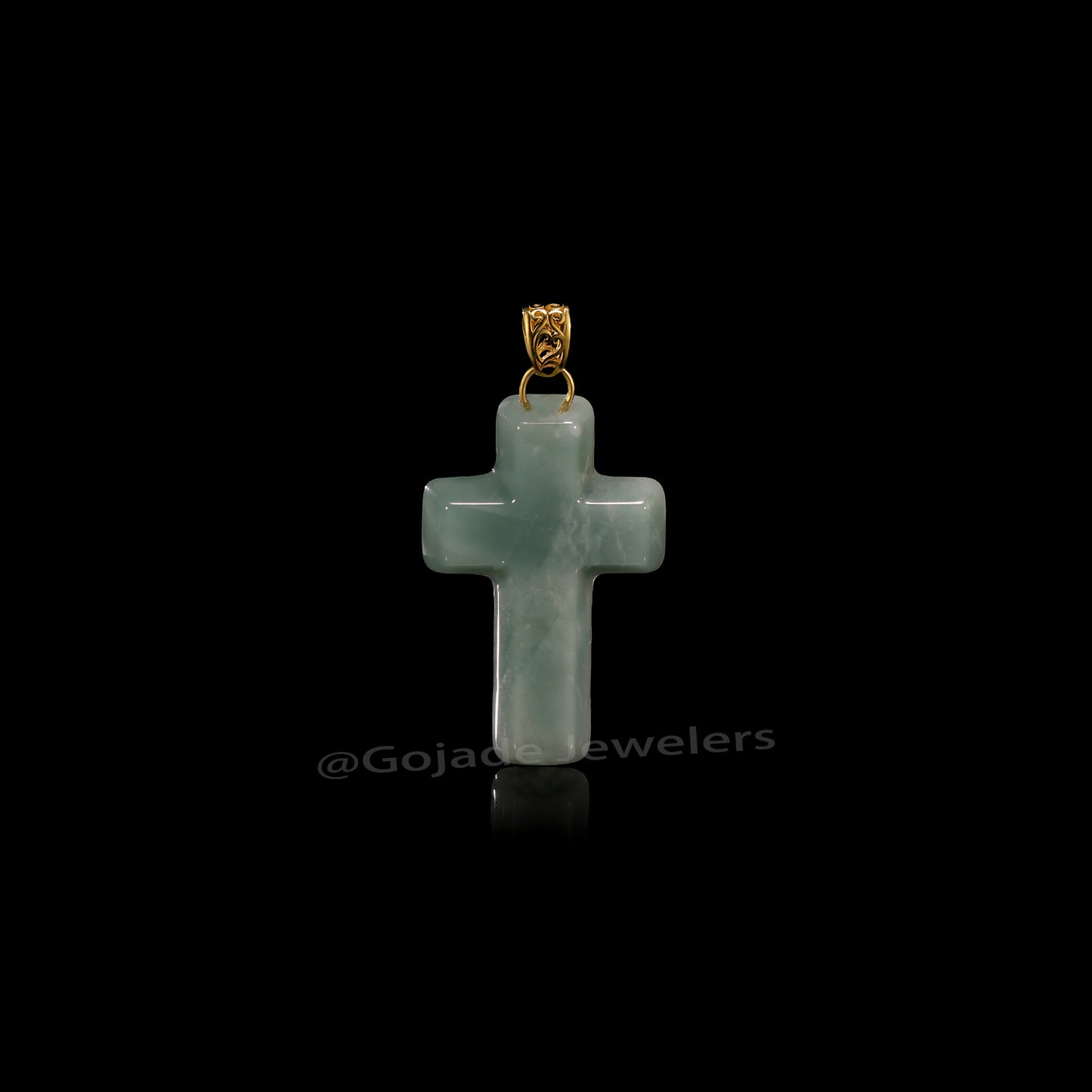 The Cross Jadeite 100% Natural Burma Jade Jadeite With Certificated (S925 Silver Buckle)