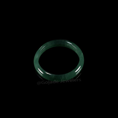 Certified Icy Blue Ring Burma 100% Natural A JADE Jadeite Circle RING 戒指 US
