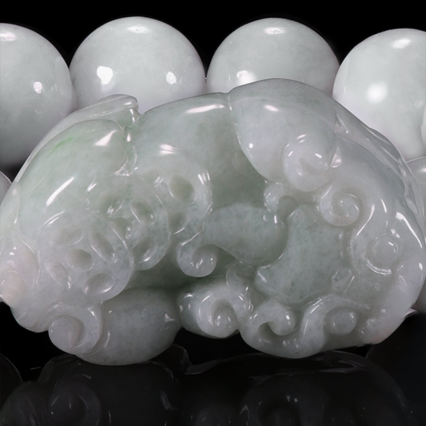 The Pixiu Bead Bracelet 100% Natural Jade Jadeite With Certificated