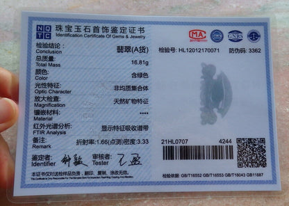 Certified Pale Lavender Green 100% Natural A Jade jadeite Pendant Dragon Axe Necklace 龙斧头 530047  TN
