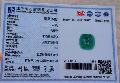 Certified Green Burma 100% Natural A Jade Circle Bead Donut Necklace 路路通 526248  TN