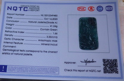 Certified Icy Green Burma 100% Natural A Jade jadeite Pendant Guanyin Kwan Yin Dragon Bead Necklace 观音 636916  TN