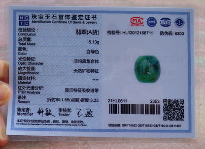 Certified Green 100% Natural A Jade Circle Bead Donut Necklace 路路通 529111  TN