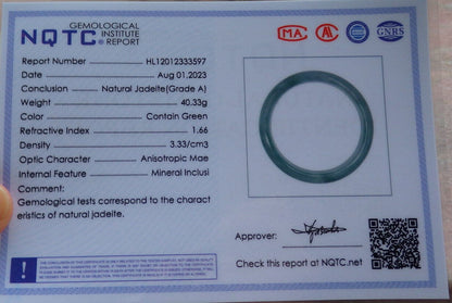 Certified Green Burma 100% Natural A JADE Jadeite Bangle Bracelet 57 mm 手镯 635311  TN