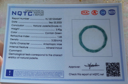 Certified Icy Green Burma 100% Natural A JADE Jadeite Knotted RING USA. 9.75 戒指 635985  TN