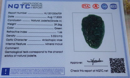 Atestita Glacia Verda Birmo 100% Natura A Jadejadeito Penda Drako-Perla Koliero 生意兴隆 632802 TN