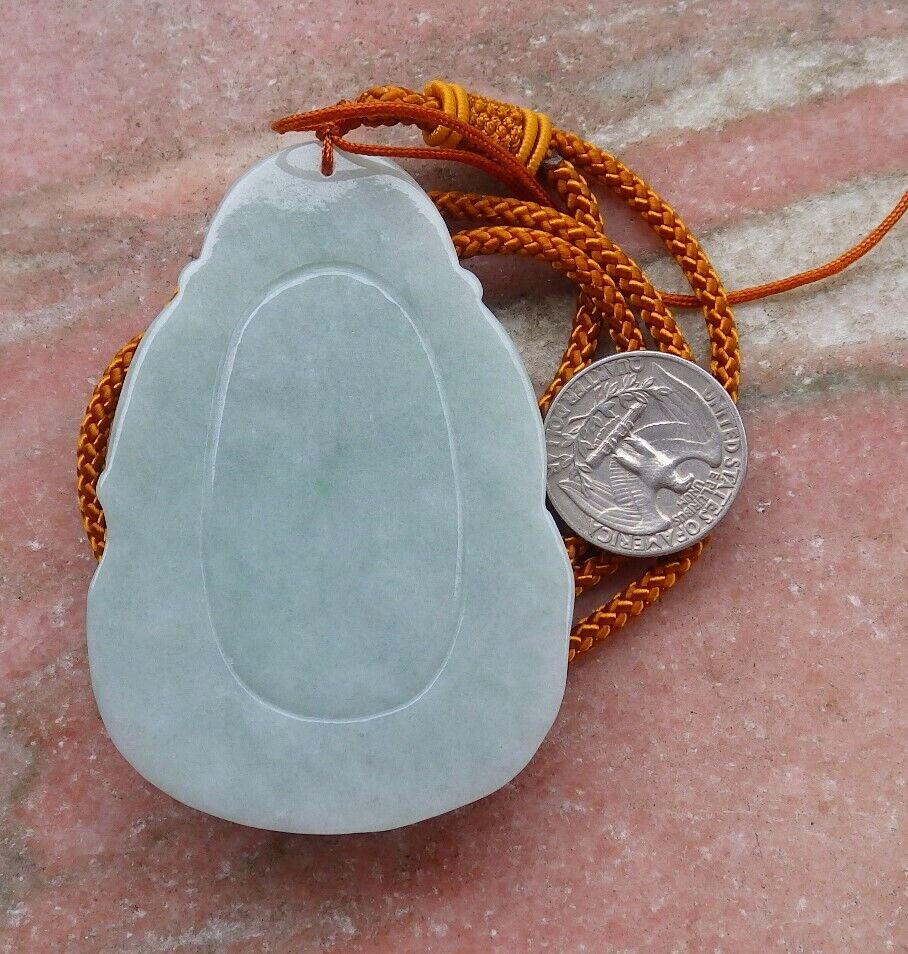 Certified Green 100% Natural A Jade jadeite pendant Guanyin Kwan Yin Lotus Flower Necklace 观音 519924  TN