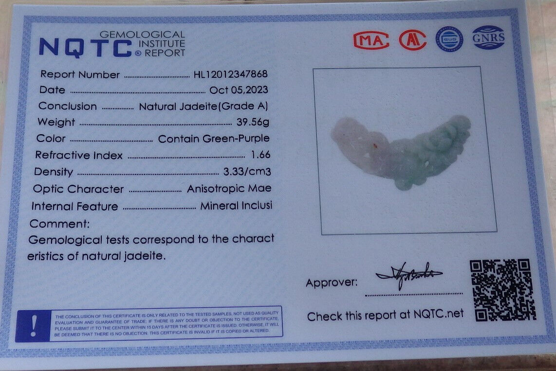 Certified Green Pale Lavender Burma 100% Natural A Jade jadeite Pendant Rabbit Flower Coin Ruyi Necklace 兔子 635206  TN