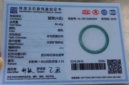 Certified Green Burma 100% Natural A JADE Jadeite Bangle Bracelet 58 mm 手镯 574977 TN