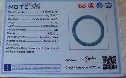 Certified Green Pale Lavender Burma 100% Natural A JADE Jadeite Bangle Bracelet 57 mm 手镯 635952  TN