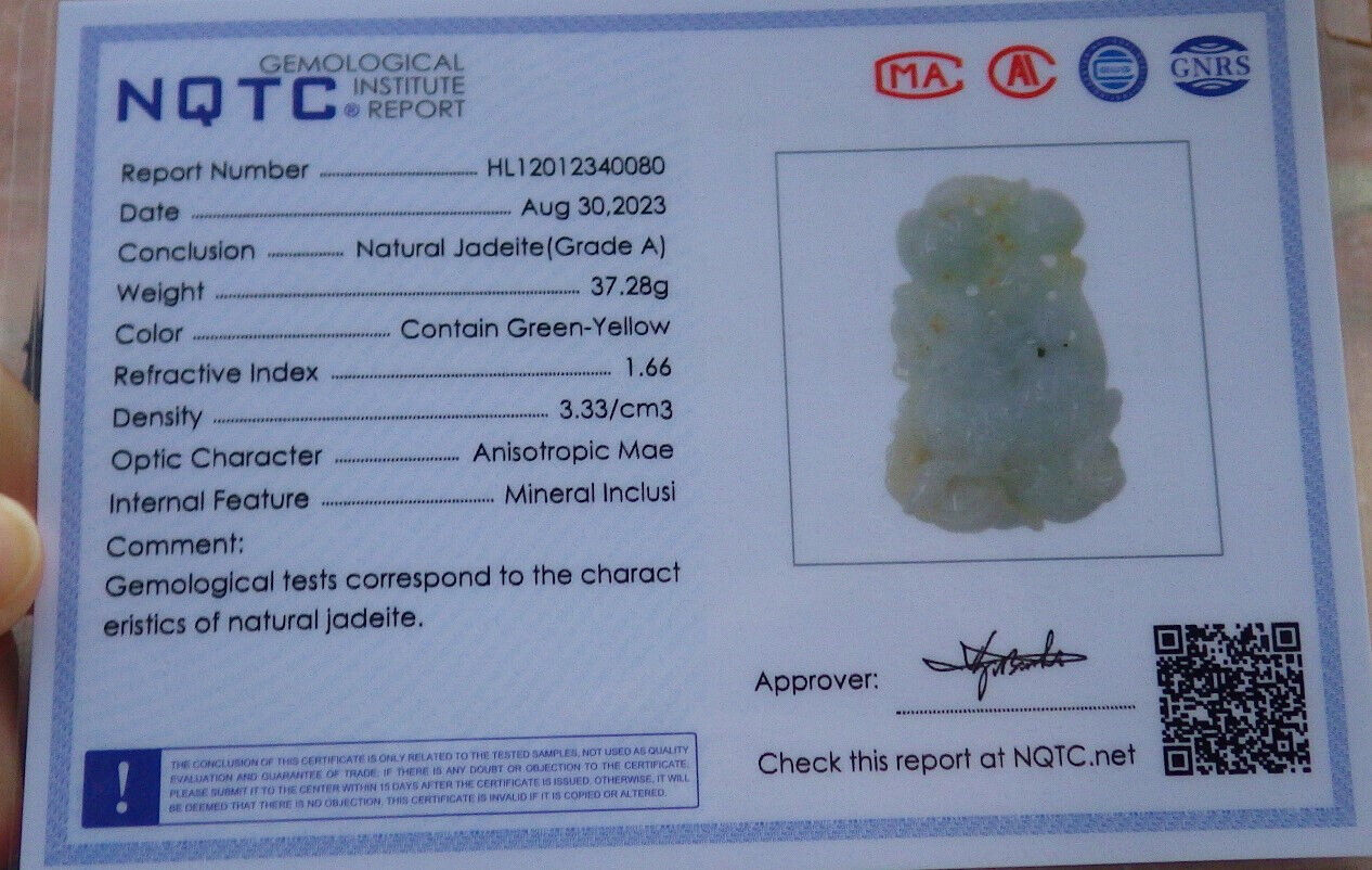 Certified Yellow Pale Green Burma 100% Natural A Jade jadeite Pendant Dragon Kai Lun Lotus Flower Yuan Bao Peach Necklace 生意兴隆 633208  TN