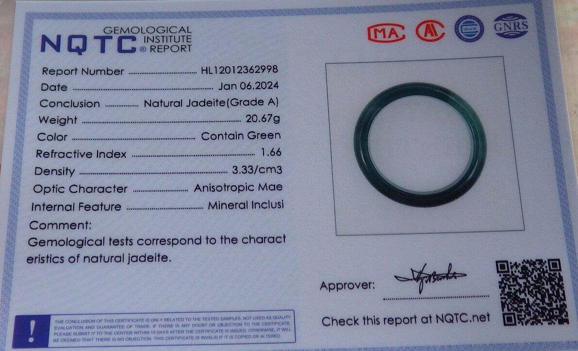 Certified Icy Blue Water Green Burma 100% Natural A JADE Jadeite Baby Bangle Bracelet 41 mm 646924 TN