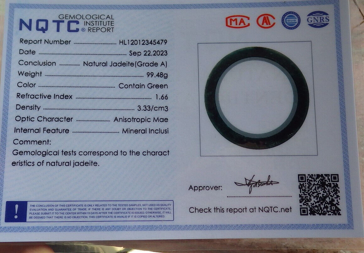 Certified Icy Green Burma 100% Natural A JADE Jadeite Dragon Phoenix Longevity Bangle Bracelet 67 mm 手镯 634443  TN